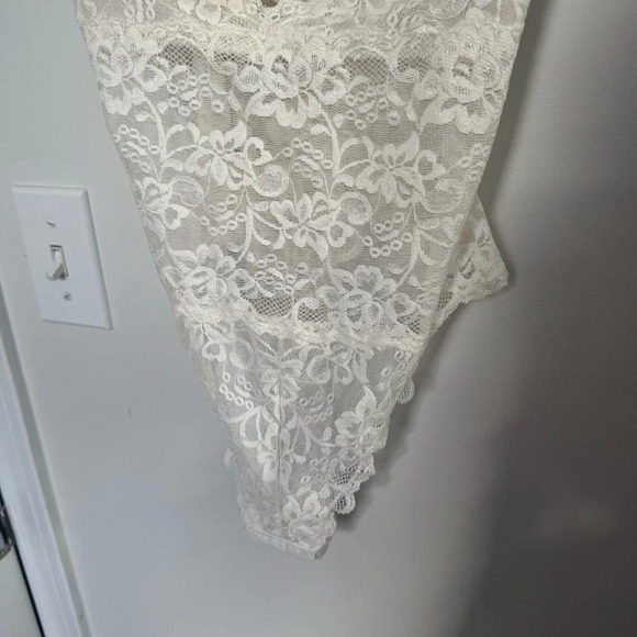 Elegant Vintage Lace Bodysuit in White Fairycore angelcore coquette dreamy 34B - Picture 5 of 8